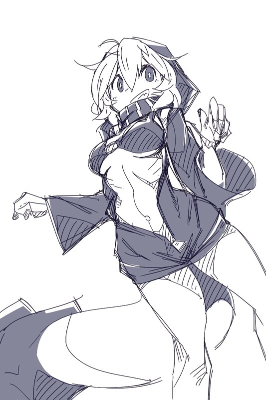 Anime Character in Motion — Black, Dynamic, Manga, Sketch