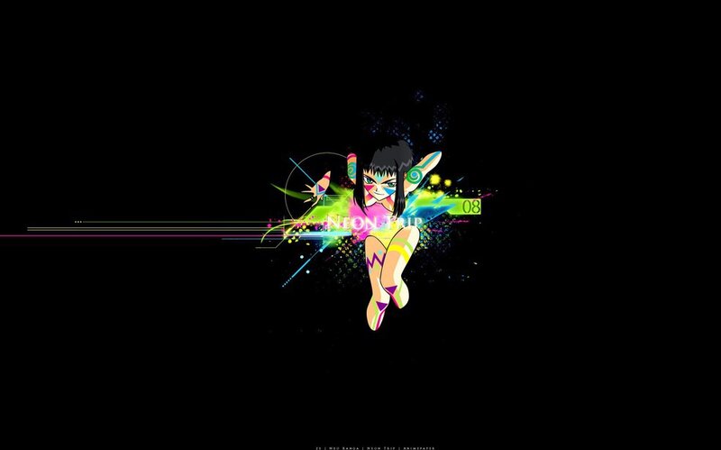 Anime Character in Motion — Black, Energetic