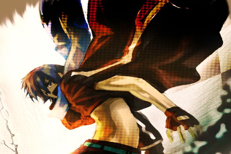 Anime Character in Motion — Blue, Dramatic, Digital Art, Anime Art