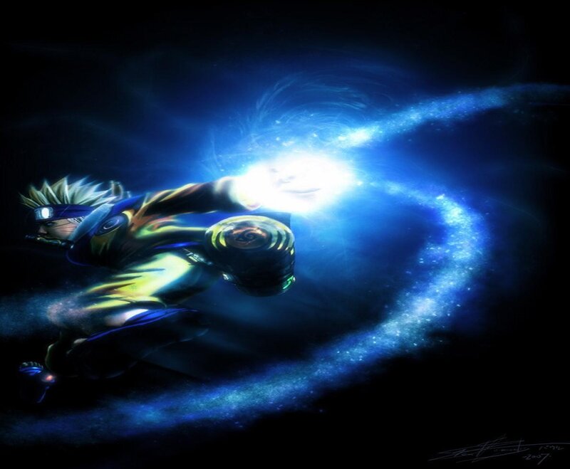 Anime Character in Motion — Blue, Dramatic, Night, Digital Art
