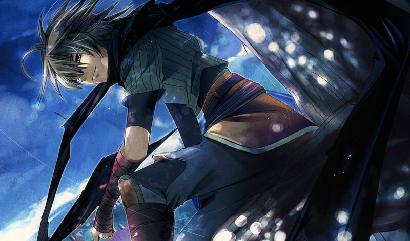 Anime Character in Motion — Blue, Dramatic, Night, Manga
