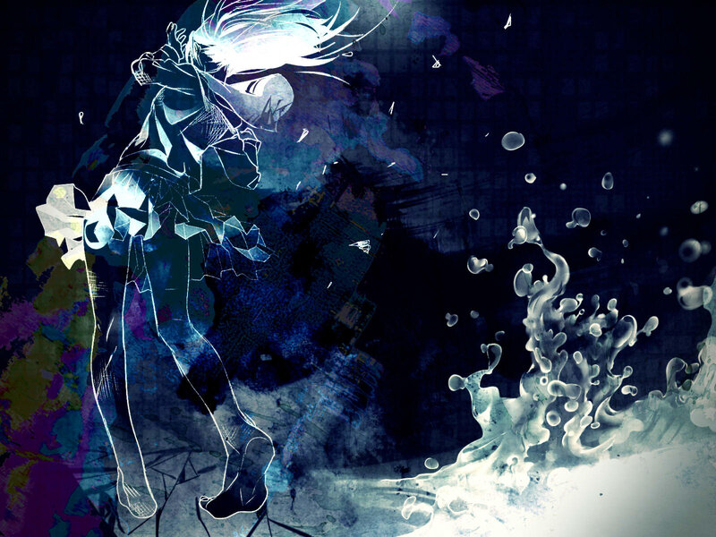 Anime Character in Motion — Blue, Dramatic, Night