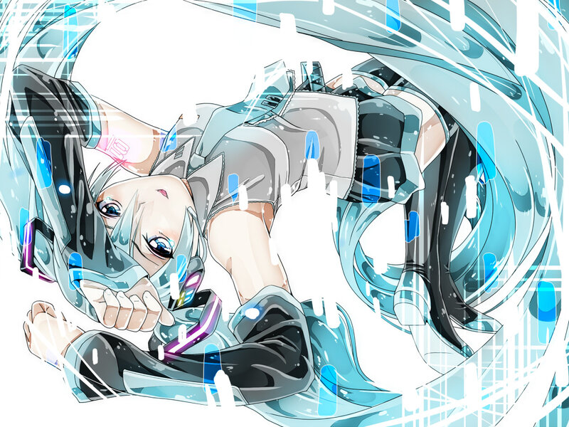 Anime Character in Motion — Blue, Dynamic, Long Hair