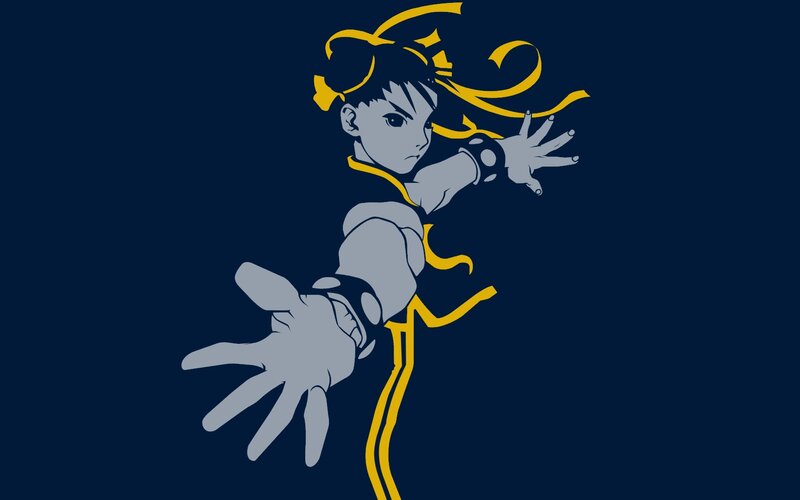 Anime Character in Motion — Blue, Dynamic, Manga, Yellow Ribbons