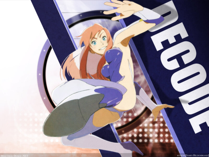 Anime Character in Motion — Blue, Dynamic, Text