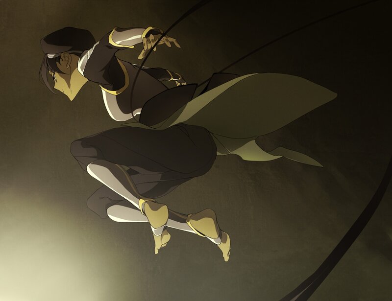 Anime Character in Motion — Brown, Dramatic, Cloak