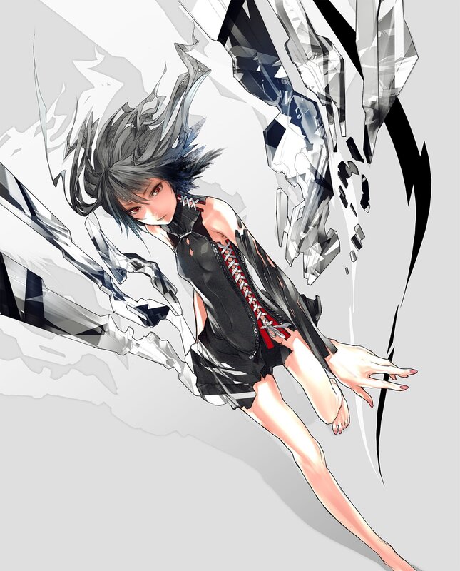 Anime Character in Motion — Gray