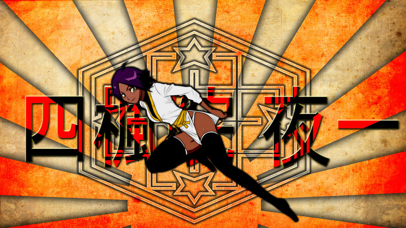 Anime Character in Motion — Orange, Dynamic, Text