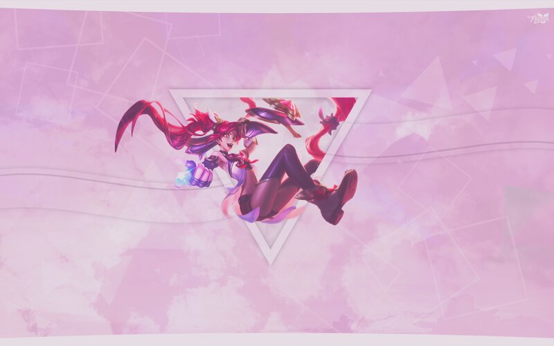 Anime Character in Motion — Pink, Dynamic, Digital Art, Triangular Frame