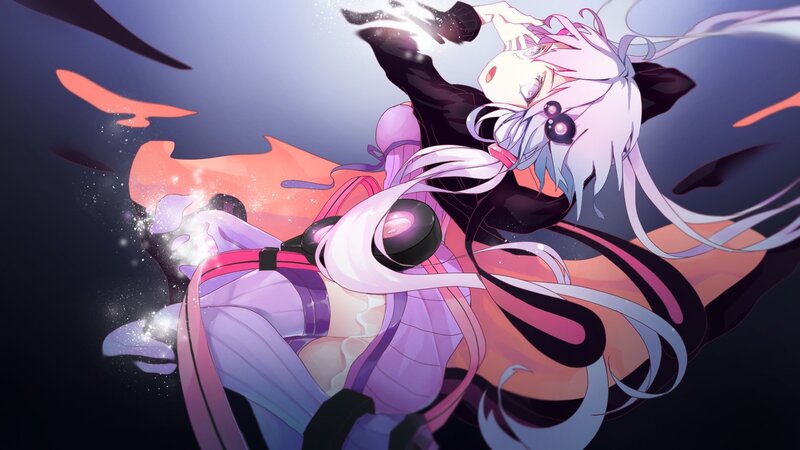 Anime Character in Motion — Purple, Dramatic, Night, Digital Art