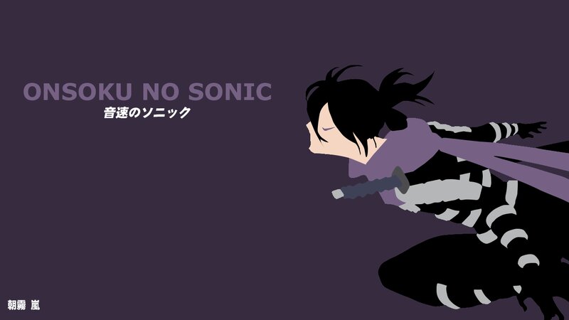 Anime Character in Motion — Purple, Dynamic, Digital Art, Sword, Cape