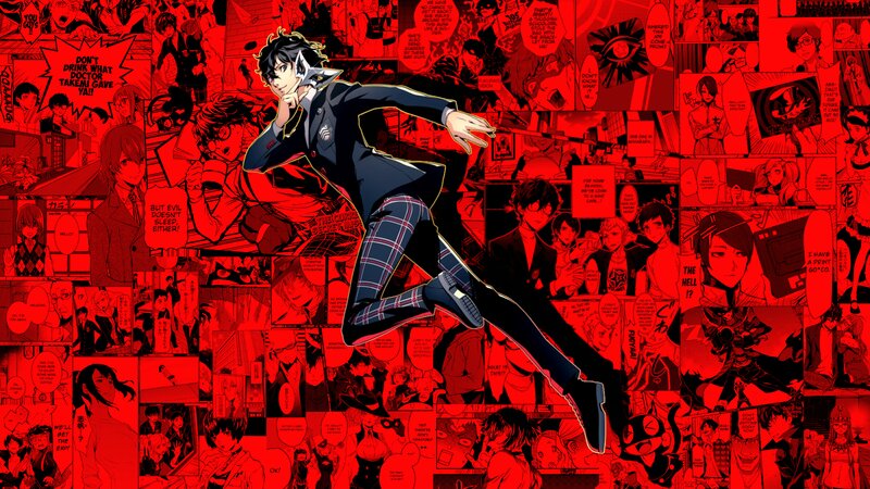 Anime Character in Motion — Red, Dramatic, Manga