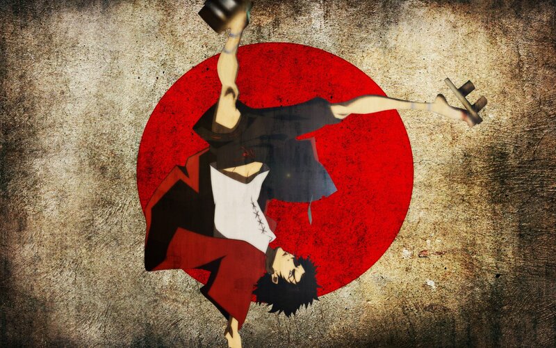 Anime Character in Motion — Red, Dramatic, Red Circle, Sandal