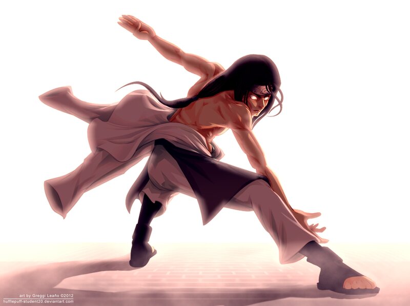 Anime Character in Motion — White, Dramatic, Digital Art