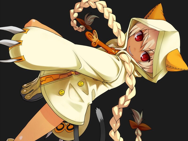 Anime Character in Motion — Yellow, Dynamic, Braids