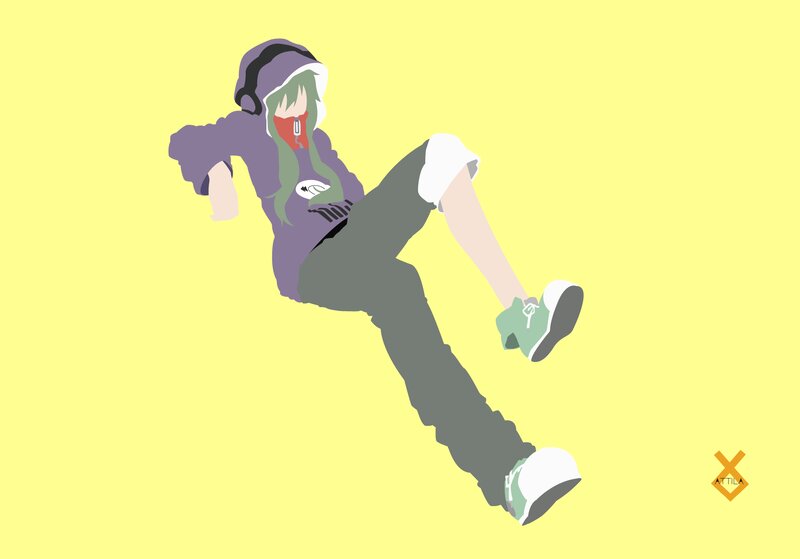 Anime Character in Motion — Yellow, Dynamic, Digital Art