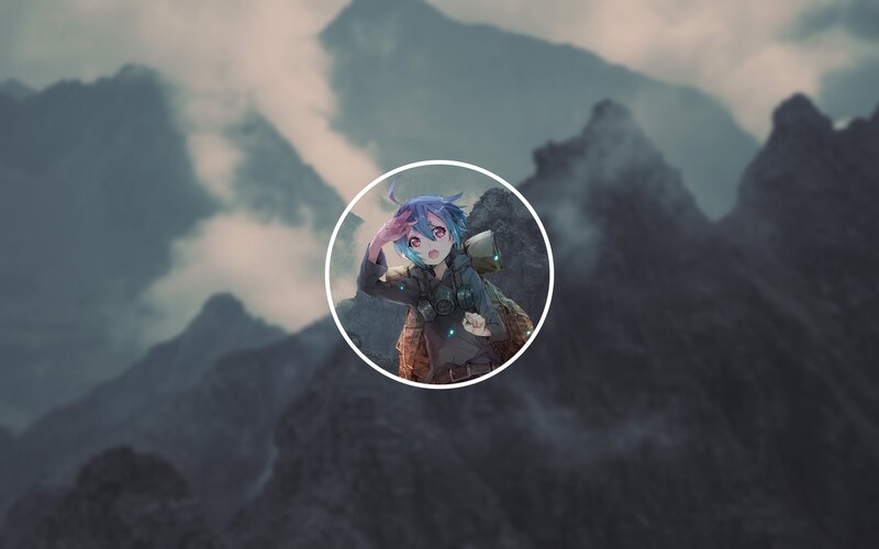 Anime Character in Mountains — Blue