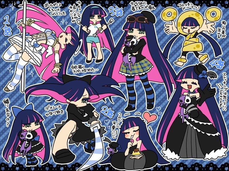 Anime Character in Multiple Outfits — Purple