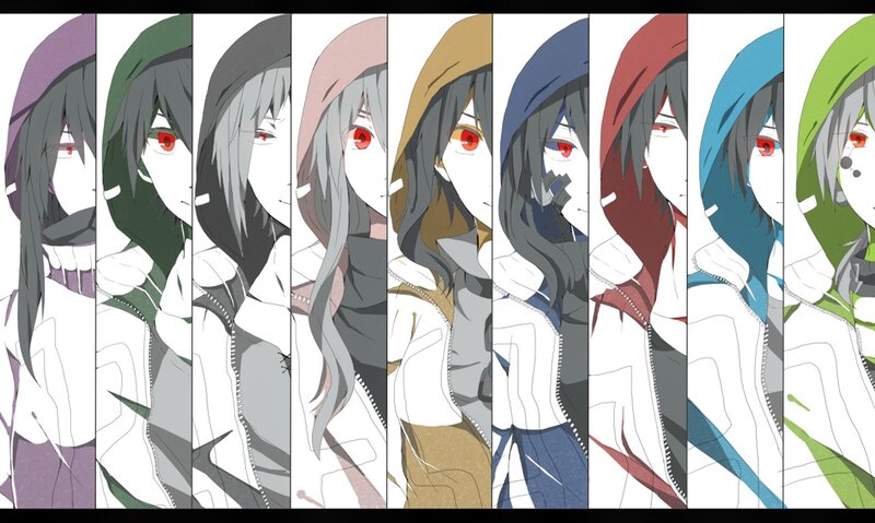 Anime Character in Multiple Outfits — White