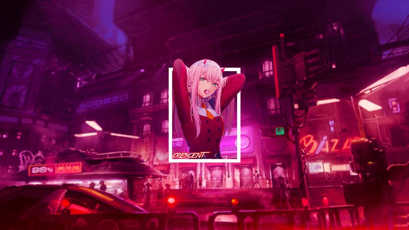 Anime Character in Neon City — Purple