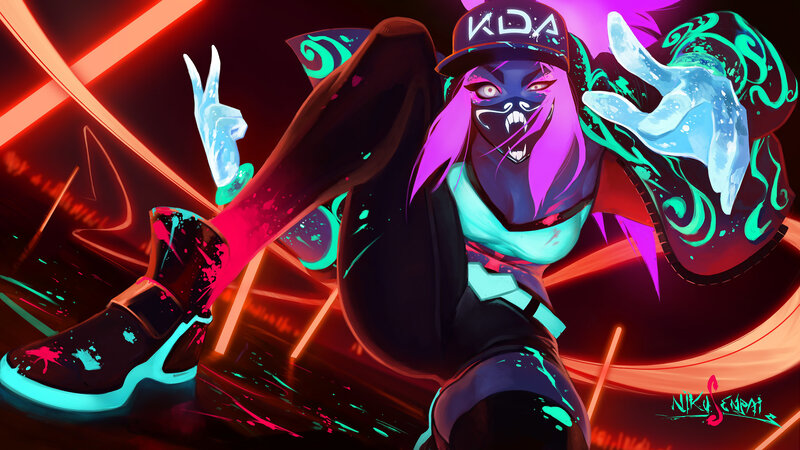 Anime Character in Neon Lights