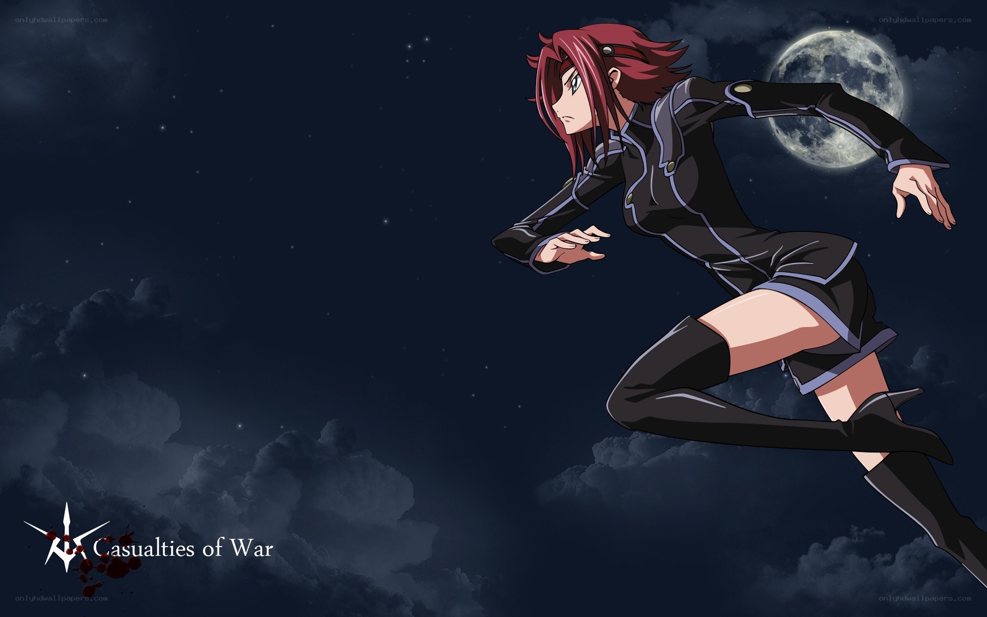 anime character in night sky