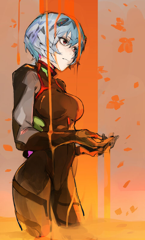 Anime Character in Orange Light — Dramatic