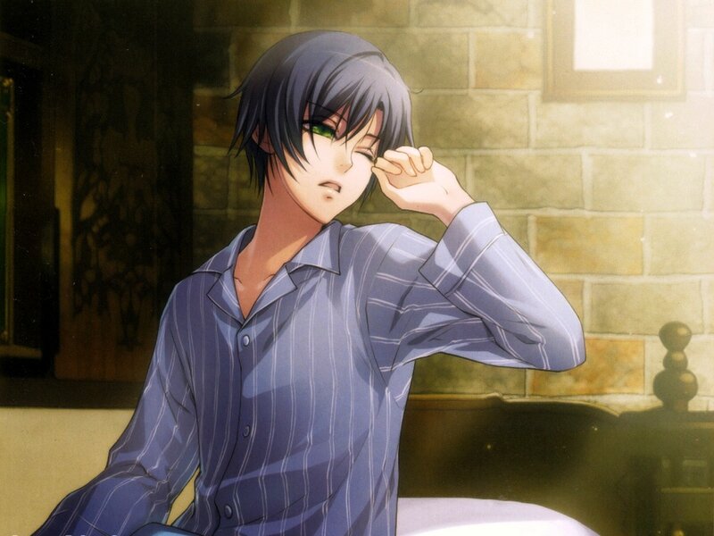 Anime Character in Pajamas — Blue