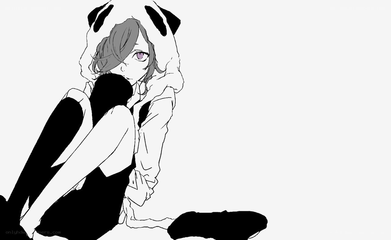 anime character in panda hoodie