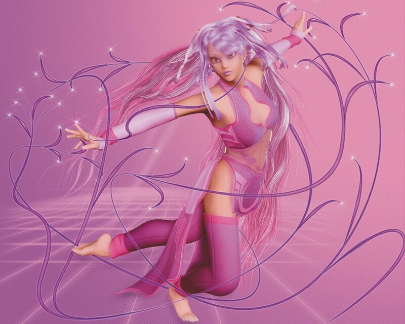 Anime Character in Pink — Dynamic