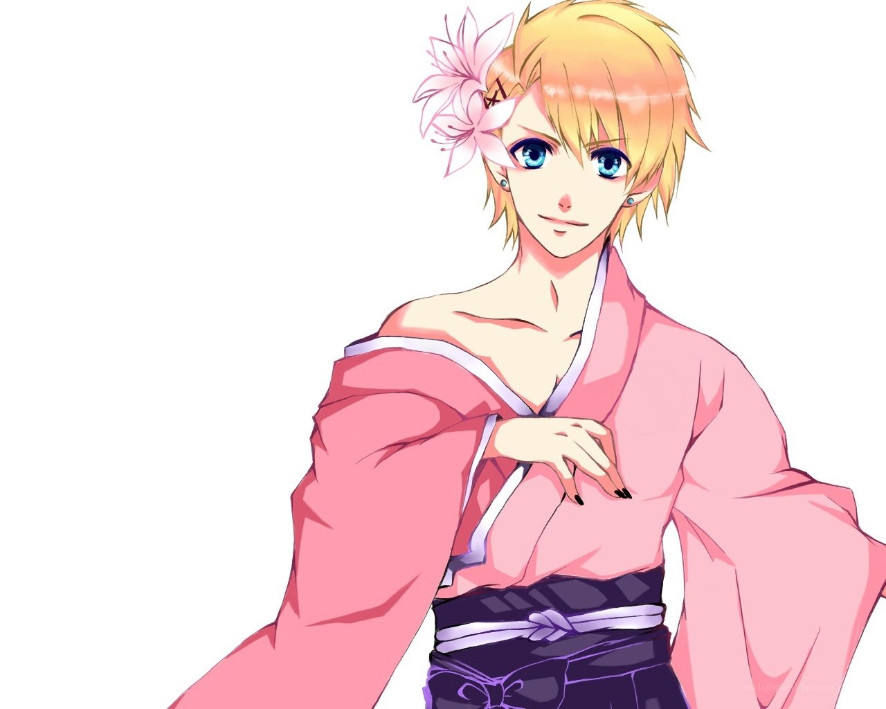 anime character in pink kimono