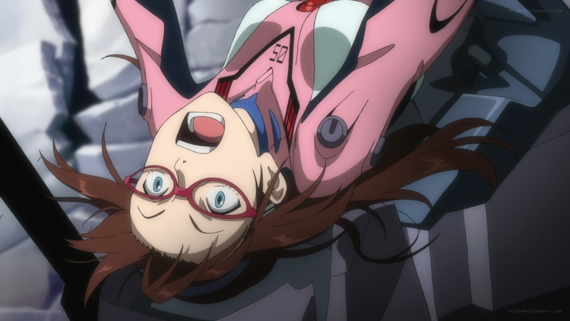 anime character in pink mech