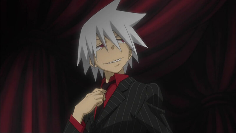 anime character in pinstripe suit