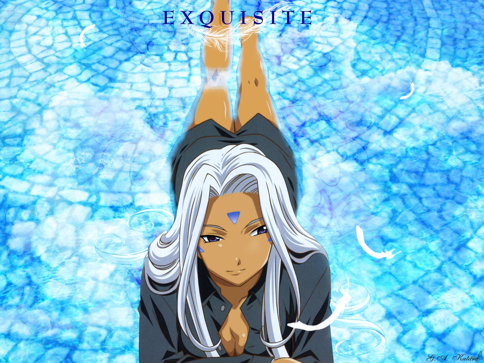 anime character in pool