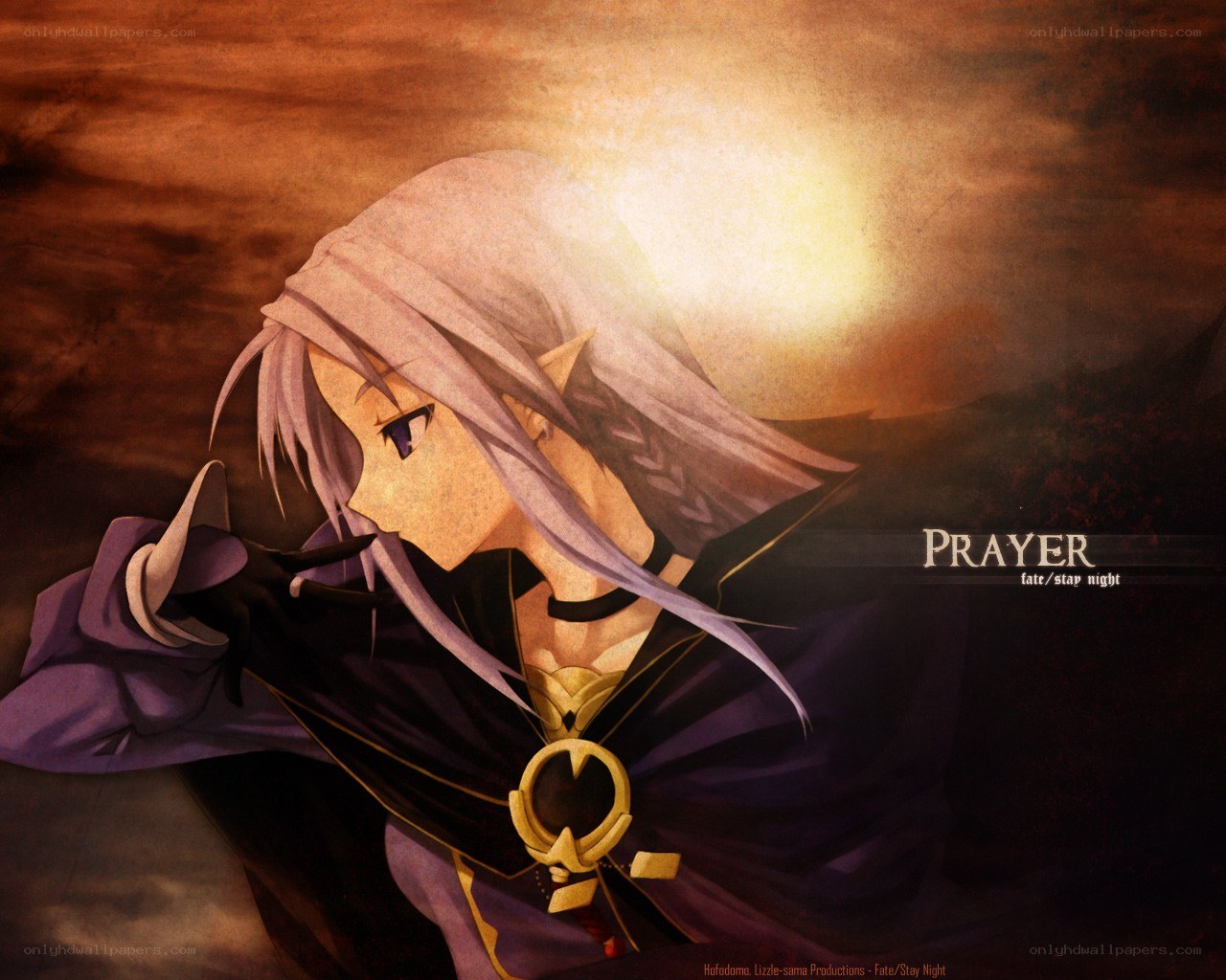 Anime character in prayer