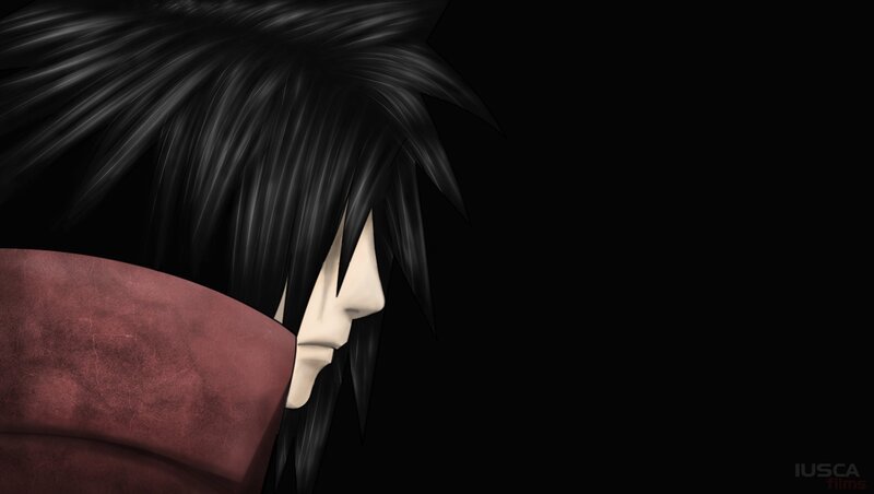 Anime Character in Profile — Black, Dramatic, Black Hair