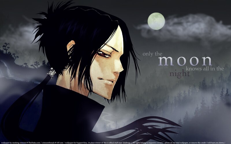 Anime Character in Profile — Black, Dramatic, Night, Manga