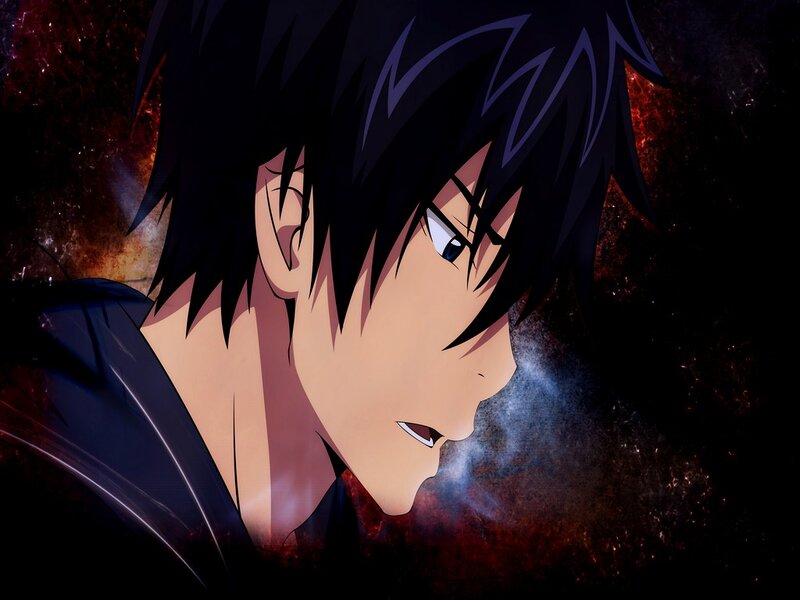 Anime Character in Profile — Black, Dramatic, Profile View