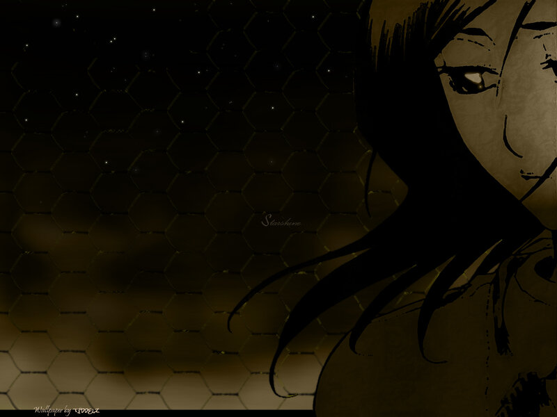 Anime Character in Profile — Black, Dramatic