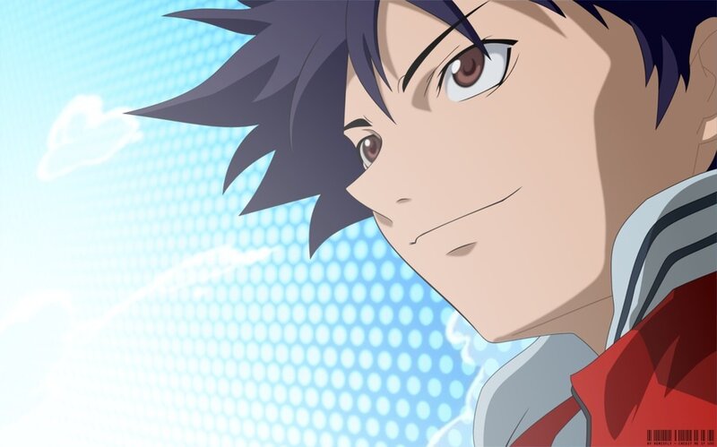 Anime Character in Profile — Blue, Determined