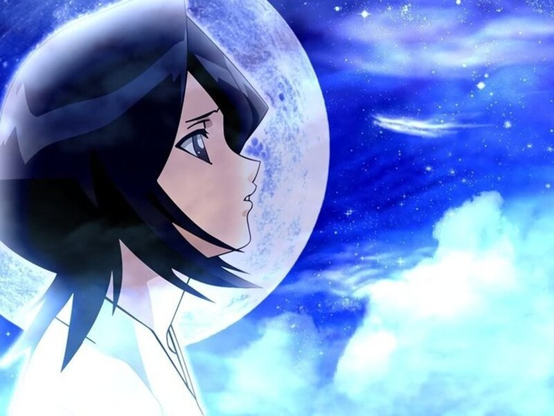 Anime Character in Profile — Blue, Serene