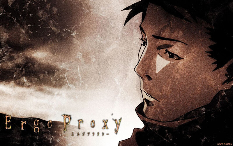 Anime Character in Profile — Brown, Dramatic, Text