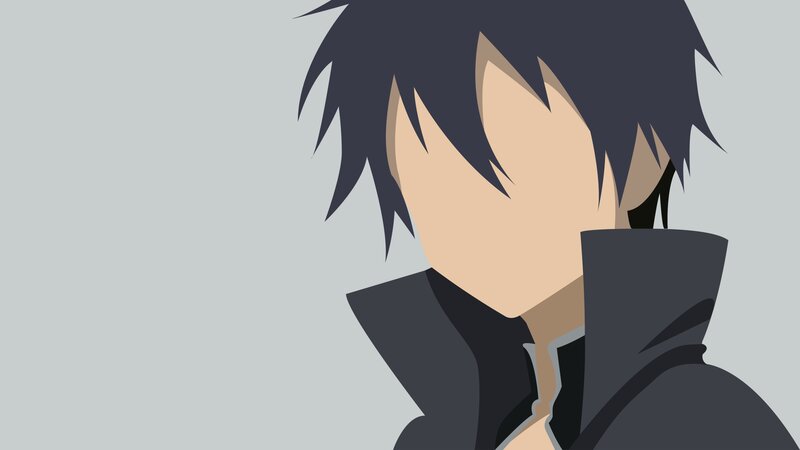 Anime Character in Profile — Gray, Neutral