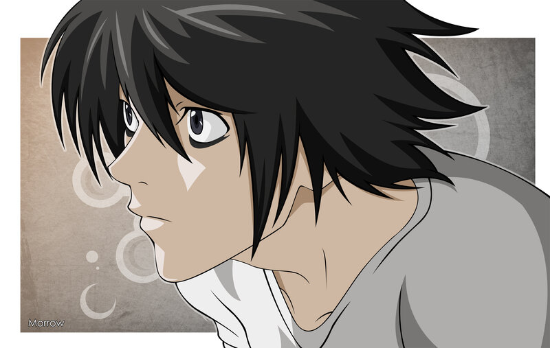 Anime Character in Profile — Gray, Serious