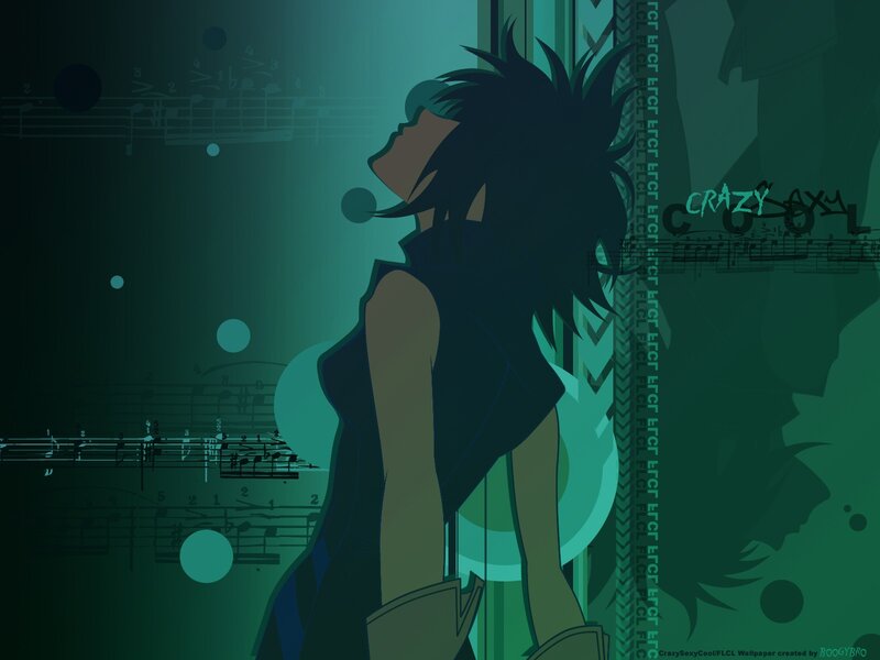 Anime Character in Profile — Green, Dark