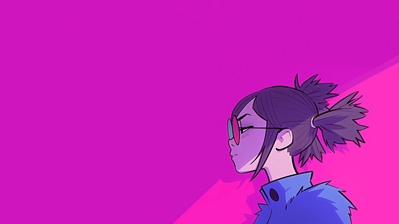 Anime Character in Profile — Magenta