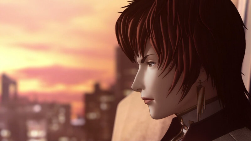 Anime Character in Profile — Orange, Contemplative