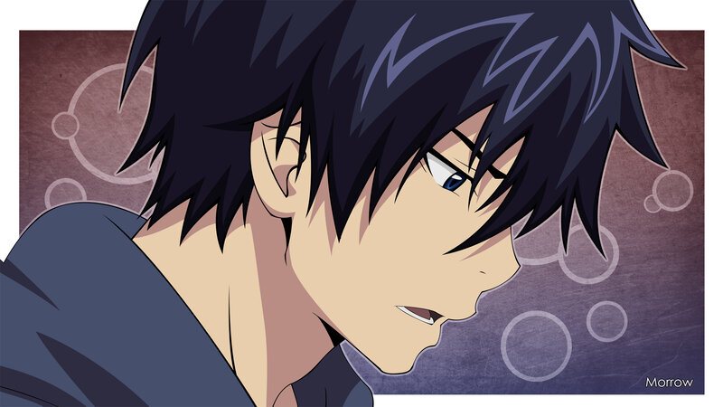 Anime Character in Profile — Purple, Serious