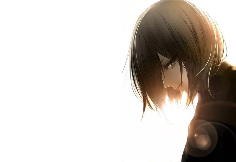 Anime Character in Profile — White, Dramatic