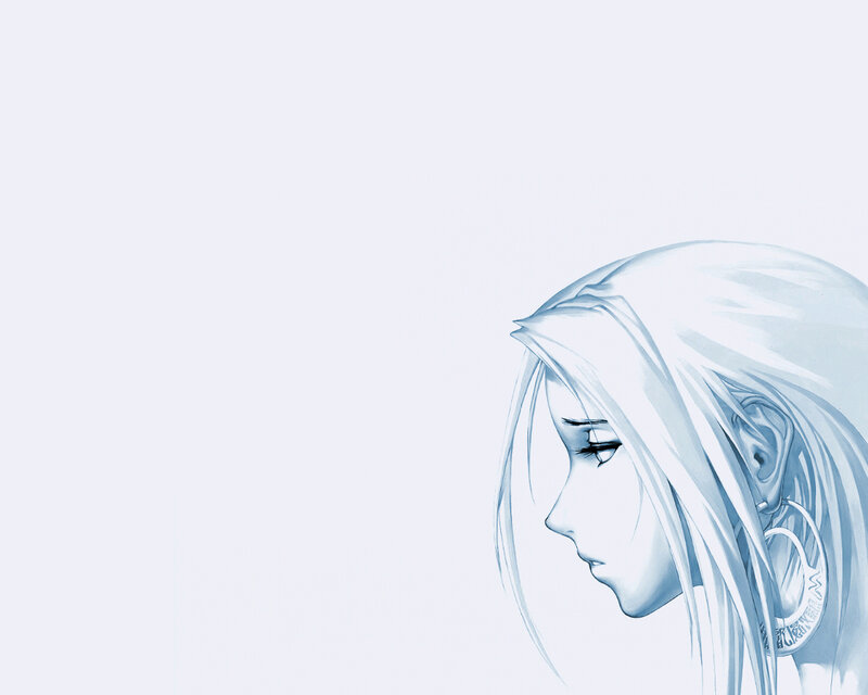 Anime Character in Profile — White